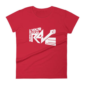 Support Your Local Rave Women T-Shirt-Red-Rave Division